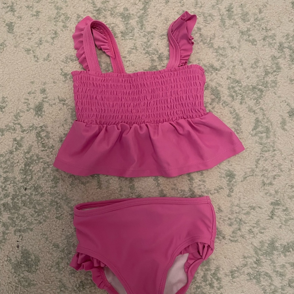Carter's Pink Swimsuit with Ruffles